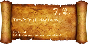 Terényi Mariann névjegykártya